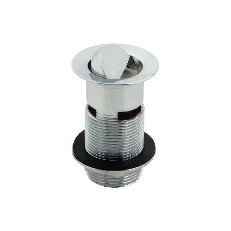 Modern Bathroom Flip Top Brass Basin Sink Waste Plug Slotted 1 1/4" BSP Chrome (1/2)