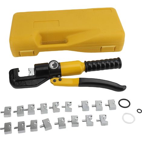 Sertisseuse hydraulique manuelle – 8 paires matrices hexagonales, cosses câble batterie soudure 4-70mm (1/4)