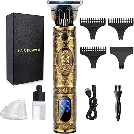 Tondeuse Barbe Homme,Professionnelle Cheveux,Rasoir Electriques Rechargeable Brostyle,Afficheur LED,T-blade Finition pour Coupe et Contours Barbe,Famille&Homme&Salon Cadeau Bronze - (1/5)