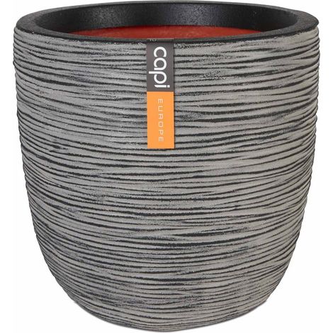 Capi Jardiniere Nature Rib 43 x 41 cm anthracite KOFZ933 424243 (1/5)