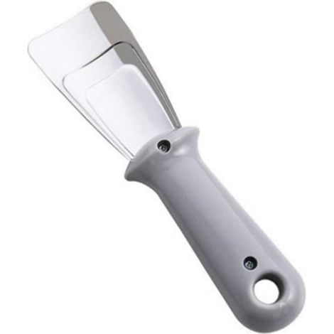 Grattoir à Glace - Acier Inoxydable et ABS - Pour Réfrigérateur et Congélateur - 17 x 4,5 x 2,5 cm - Gris - 1 Pièce (1/3)