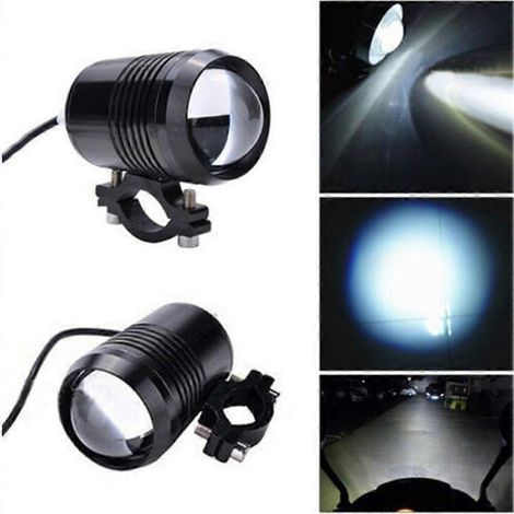 Phares de moto à LED pour voiture électrique, projecteurs extérieurs U1 pour pistolet laser U1, projecteurs puissants 12-80 V, éclairage intense, feux anti-fuites - Noir (1/5)