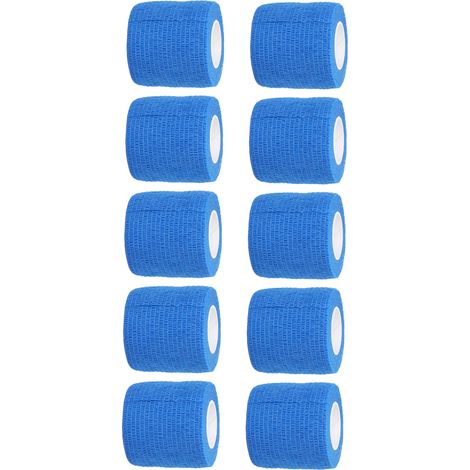 10 Bandes Adhésives Élastiques Bleues Anti-Dérapantes pour Tatouage, Choc et Bandage (1/5)