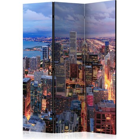 Paravent 3 Volets "Illuminated Chicago" 135x172cm (1/2)