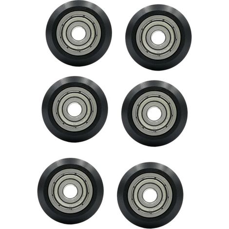 6 pulegge in plastica per stampante con cuscinetti a sfera a gola a V, resistenti all'usura e compatibili con fluidi (1/5)