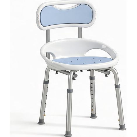 Chaise de douche en aluminium avec dossier et repose-bras azzurro (1/5)