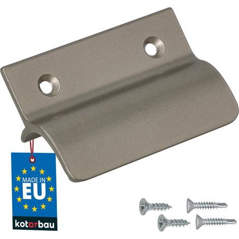KOTARBAU® Poignée Extérieure Porte Fenetre 65 x 45 mm - Aluminium - Poignee de Baie Vitree Coulissante - Poignée de Porte de Terrasse avec Entretoise - Argent (1/4)