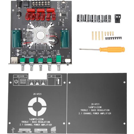 Carte Amplificateur Audio Bluetooth 2.1 TDA7498E avec Subwoofer, Contrôle Grave/Aigu, Alimentation DC 15-36V, Module Puissance Haute Fidélité (1/5)