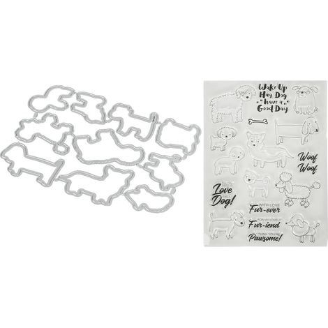 Kit de Tampons en Caoutchouc Transparents Motifs Animaux, Ensemble pour Gaufrage et Découpe DIY Scrapbooking (1/5)