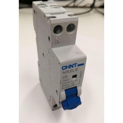 Chint nb2le/c6-1pn-6-ac30 -interruttore magnetotermico 1pn c6 30ma ac 6ka 1m