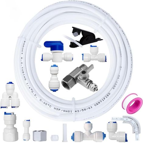 Kit de raccordement universel pour conduite d'eau 15 m/10 m pour réfrigérateur, filtre à osmose inverse (15 m)