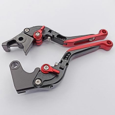 Convient aux motos Yamaha YZF R1 R6, anciens modèles, levier de frein, d'embrayage et de klaxon modifié en alliage d'aluminium (noir, noir, rouge) (1/5)
