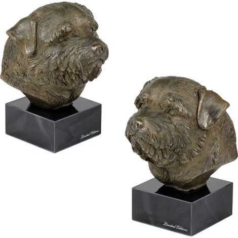 Norfolk Terrier - statuetta di cane, busto su base di pietra, scultura, trofeo per una mostra canina di Art-Dog (1/5)