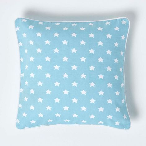 HOMESCAPES Cotton Blue Stars Cushion Cover, 45 x 45 cm