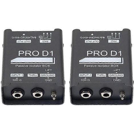 Boîtier d'isolation passive PRO D1, isolateur audio, boîtier DI pour guitare basse, convertisseur d'impédance, mélangeur simple de bruit et de courant audio WHBYV (1/4)