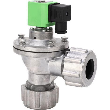 Électrovanne à impulsion 34mm Entrée Sortie Aluminium Alliage Filetage Mâle Vanne d'impulsion pour Dépoussiéreur DC24V (1/5)