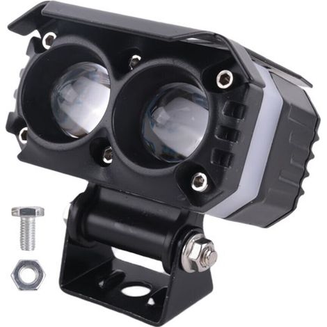Nouveau projecteur moto à double faisceau en forme de M, feu de travail à double optique (feux de croisement et de route), éclairage de modification automobile RGB sept couleurs, LED (1/4)