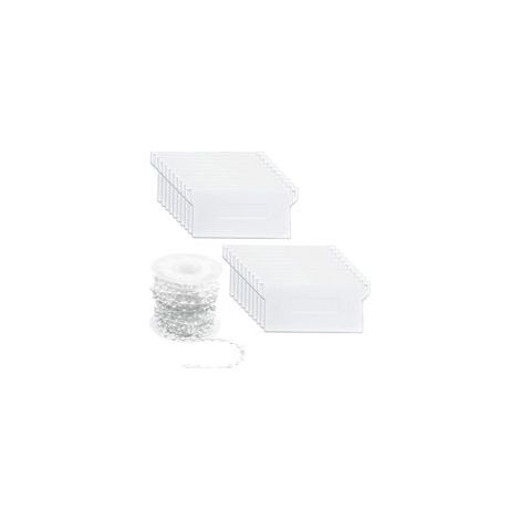 20 Pièces Poids de Store Vertical Lattes Inférieure 89 mm (3,5 Pouces) & 10m Plastique Chaînes Aveugles Verticales pour Kit de Réparation de Stores Verticaux Rideaux, Blanc (1/5)