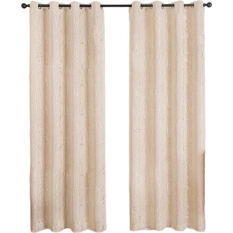 Rideaux occultants argentés, rideaux isolants thermiques, adaptés à la chambre et au salon (2 pièces, 132 x 274 cm).