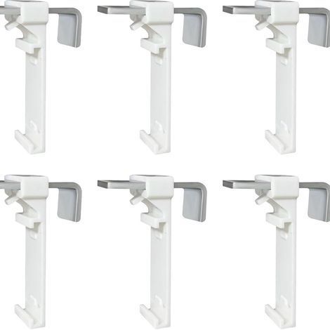 Lot de 6 supports de serrage pour store enrouleur double, store double sans perçage, à clipser et à coller, comme accessoire de rechange pour la fixation sur une fenêtre en PVC fixe (1/5)