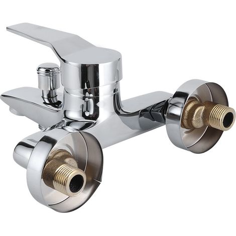 Robinet de douche/baignoire triple en cuivre fileté G1/2 avec pommeau de douche à trois jets (1/5)