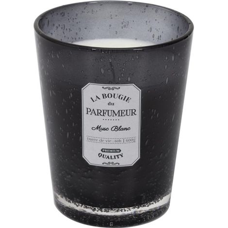 Bougie Parfumée en Verre "Bulle" 16cm Musc Blanc (1/2)