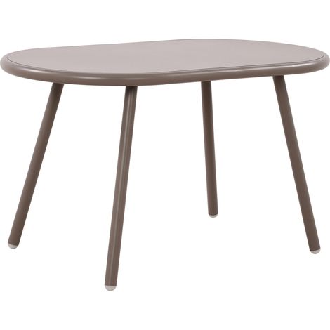 Tavolino ovale da interno/esterno in polipropilene riciclato colore tortora 80 x 45 cm 100009244