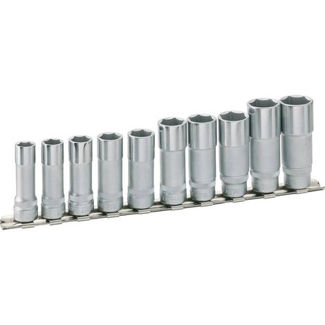 Jeu de clés à douilles ∙ 6 pans 880LG/10H ∙ Carré creux 3/8 pouce (10 mm) ∙ Profil Traction à 6 pans extérieurs ∙ 10 pièces ∙ 10 – 19 (1/2)