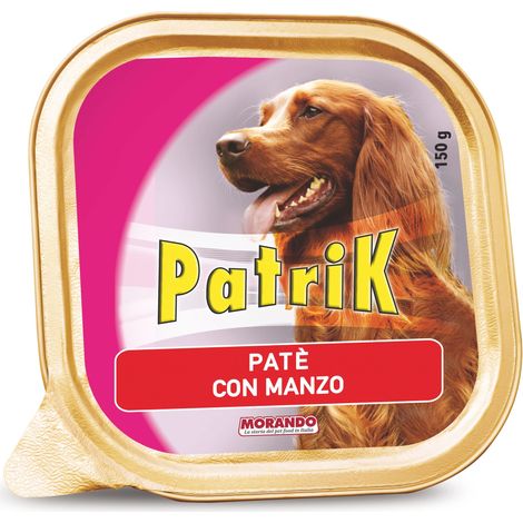 Patè per Cani ''Patrik'' Gusto Manzo Gr. 150 22 Pezzi Morando