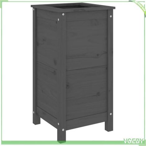 Jardinière de jardin - FAFEICY - 825277 - Bois de pin massif - Gris - 40 x 40 x 78 cm (1/5)