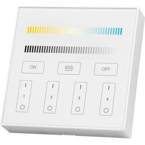 Controlador WiFi V-TAC para tira LED de pared, 4 zonas, regulador de intensidad CCT, GFSK, 30 metros