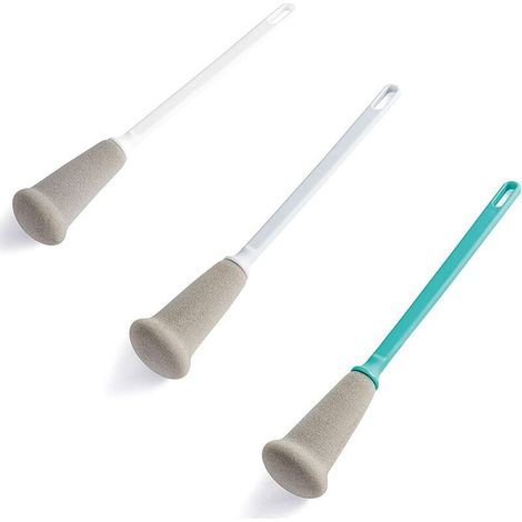 Tasse Brosse Eponge,3 PCS Brosse à Bouteille Eponge à Manche Long,Brosse en Mousse de Cuisine à Long Manche,pour Brosse de Nettoyage pour Café, Bouteilles (1/5)
