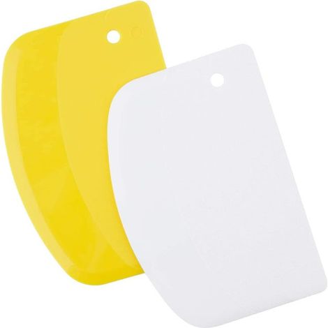13.5x9cm Pastry Scraper - Dough Cutter Plastic Scraper, suitable for kitchen, pastry, and crepe making (yellow, white) (1/4)