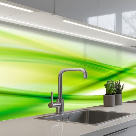 SCHIENALI CUCINA Onde - Astratto - Verde 200x60 cm (1/5)