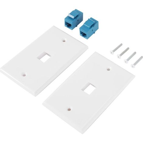 Lot de 2 plaques murales Ethernet 1 port RJ45 Cat6 femelle-femelle (1/5)