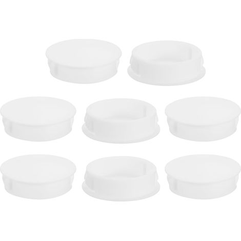 8Pcs Bouchon de Trou en Nylon, 34.5-35mm Diamètre de Trou Bouchon d'étanchéité Rond Souple et Flexible de Verrouillage Bouchons en Caoutchouc pour Bouteille, Tuyaux, Cuisine, Blanc (1/5)