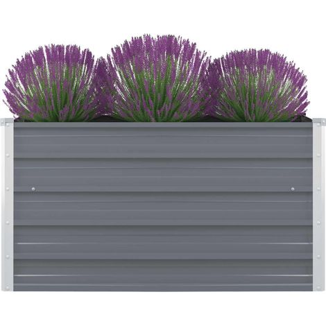Jardinière 100 x 100 x 45 cm Acier galvanisé Gris (1/5)