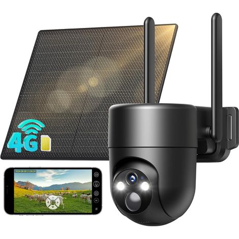 4G LTE Solar Surveillance Camera with Sim Card, 2K Outdoor (1/5)