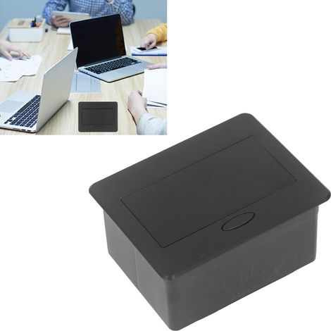 Multiprise de bureau escamotable standard américaine à trois broches + deux ports USB, sans amortisseur, dissimulée, sans câblage, noire, 110 V CA (1/5)