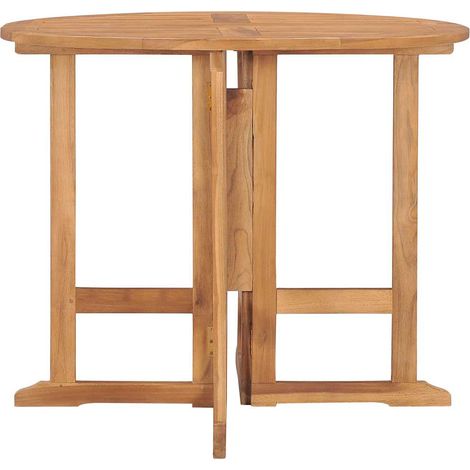 Maison Exclusive - Tavolo da Giardino Pieghevole Ø90x75 cm in Massello di Teak (1/5)