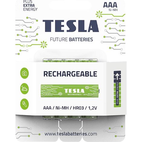 Batterie Ministilo AAA 4 Pezzi TESLA Rechargeable - Pile ricaricabili NiMH (1/5)