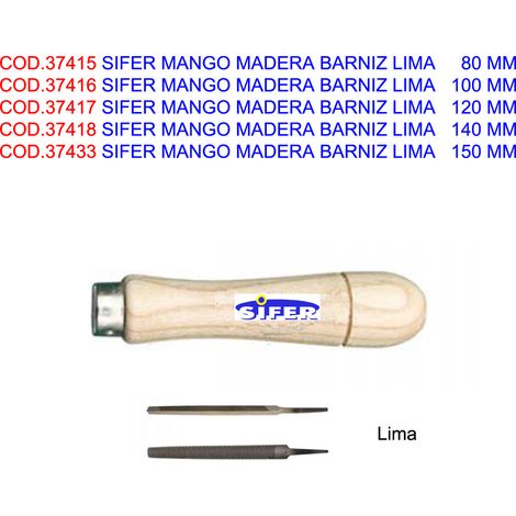 SIFER Mango Madera Barniz Lima 80 mm
