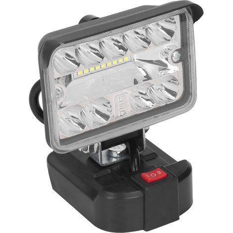 Projecteur LED 3 pouces 54W 2800LM, éclairage haute luminosité pour batterie 18V Makita, lampe de chantier sans fil compatible BL1840 BL1815 BL1850 BL1830 BL1820 BL1860, projecteur extérieur puissant  (1/5)