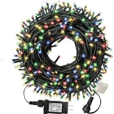 Helle 30 m lange Lichterkette mit 300 LEDs für den Außenbereich mit 8 Beleuchtungsmodi, Netzbetrieb, dekorative Gartenbeleuchtung für Weihnachtsbäume, Terrassen, Gärten, Häuser, Hochzeiten, Gartenpart (1/5)