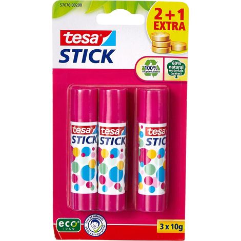 Colles Bâton de Colle - Stick de Colle pour Papier et Carton - Colle sans Solvant pour Les Loisirs, l'École et Le Bureau, 3x 10 g, Rose 57076-00200-03 (1/5)