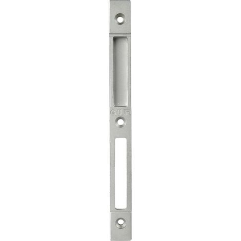 Schließblech GU-Secury z. Einfräsen, Stulp 20 mm, Falz 4 mm, verzinkt silber (1/2)