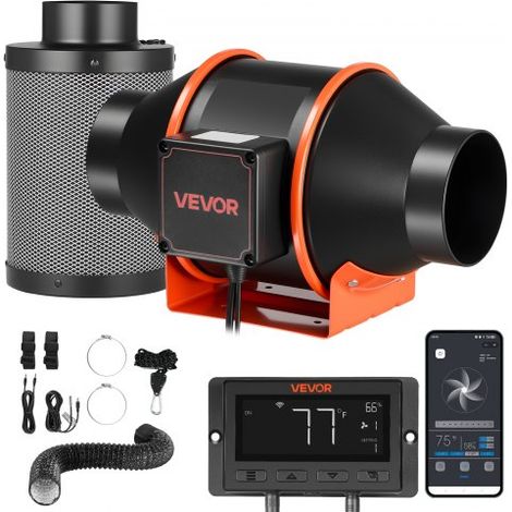 Kit Ventilateur de Gaine à Flux Mixte avec Filtre à Charbon 349 (1/5)