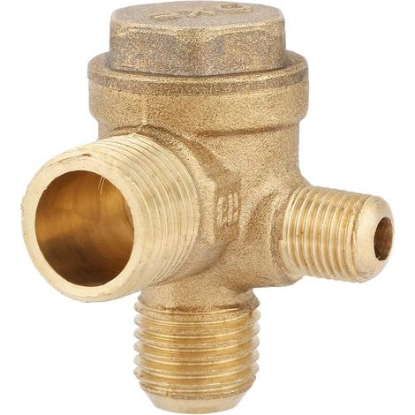 1 Clapet Anti-Retour 20x14x10mm, Laiton, 3 Voies, Fileté, Pour Compresseur D'Air