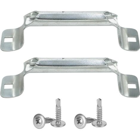 Lot de 2 poignées de levage robustes en métal de 165 mm pour porte de garage, de clôture, poignées d'armoire coulissantes, poignées de rechange pour portail d'extérieur avec vis (1/3)