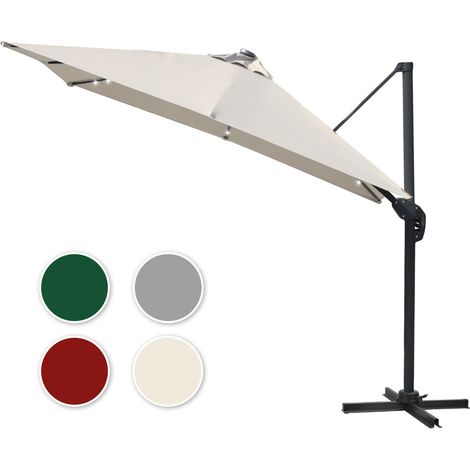 Randaco Sonnenschirm Creme mit LED-Licht – Eleganter Gartenschirm Ø300 cm, UV-Schutz & Kurbel